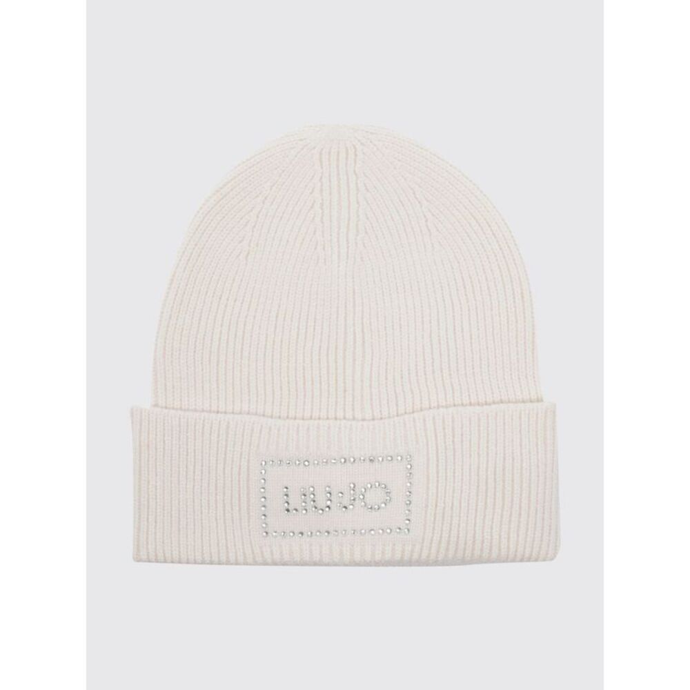 Liu Jo Women Liu Jo Rib-Knit Beanie With Cuff And Rhinestone Logo